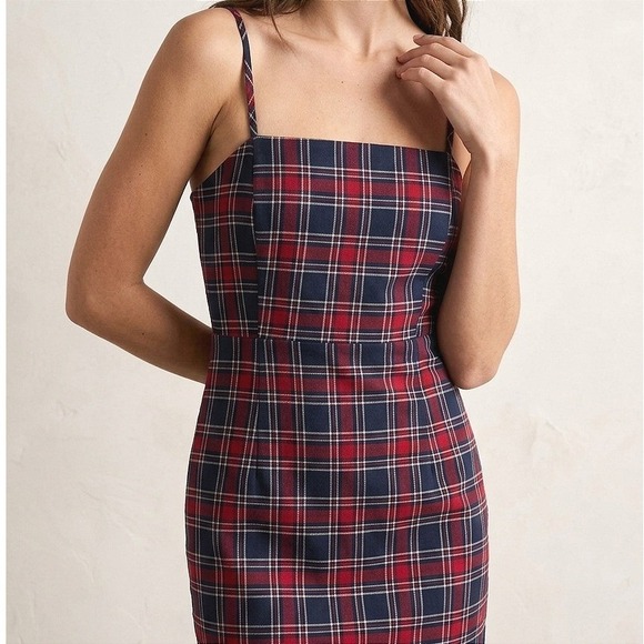 Forever 21 Dresses & Skirts - Rare Y2K Plaid Mini Dress 90s Grunge Schoolgirl Dark Academia Red Navy Medium